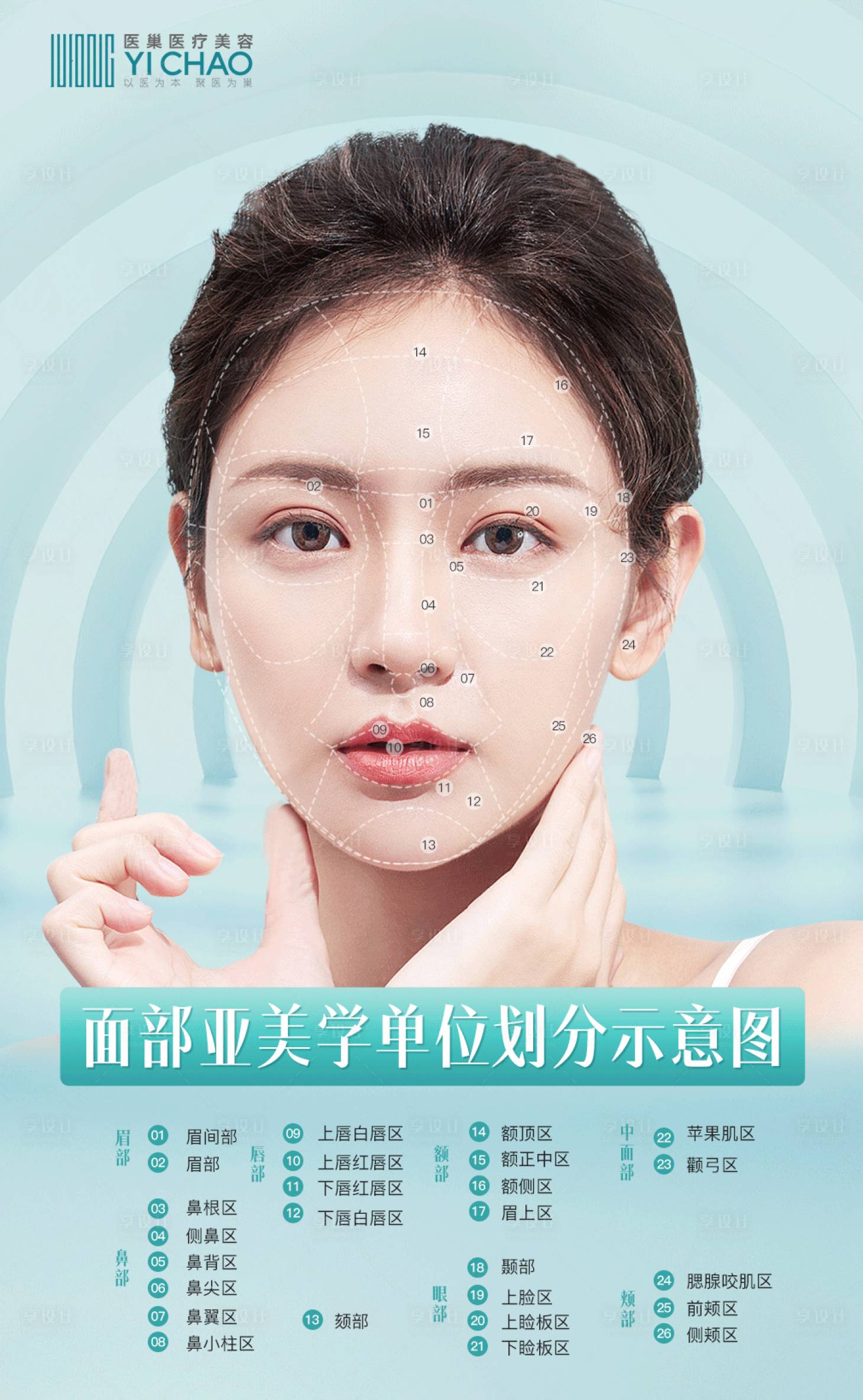 源文件下载【享设计】搜索编号：47660015636349541【医美面部结构分部图】