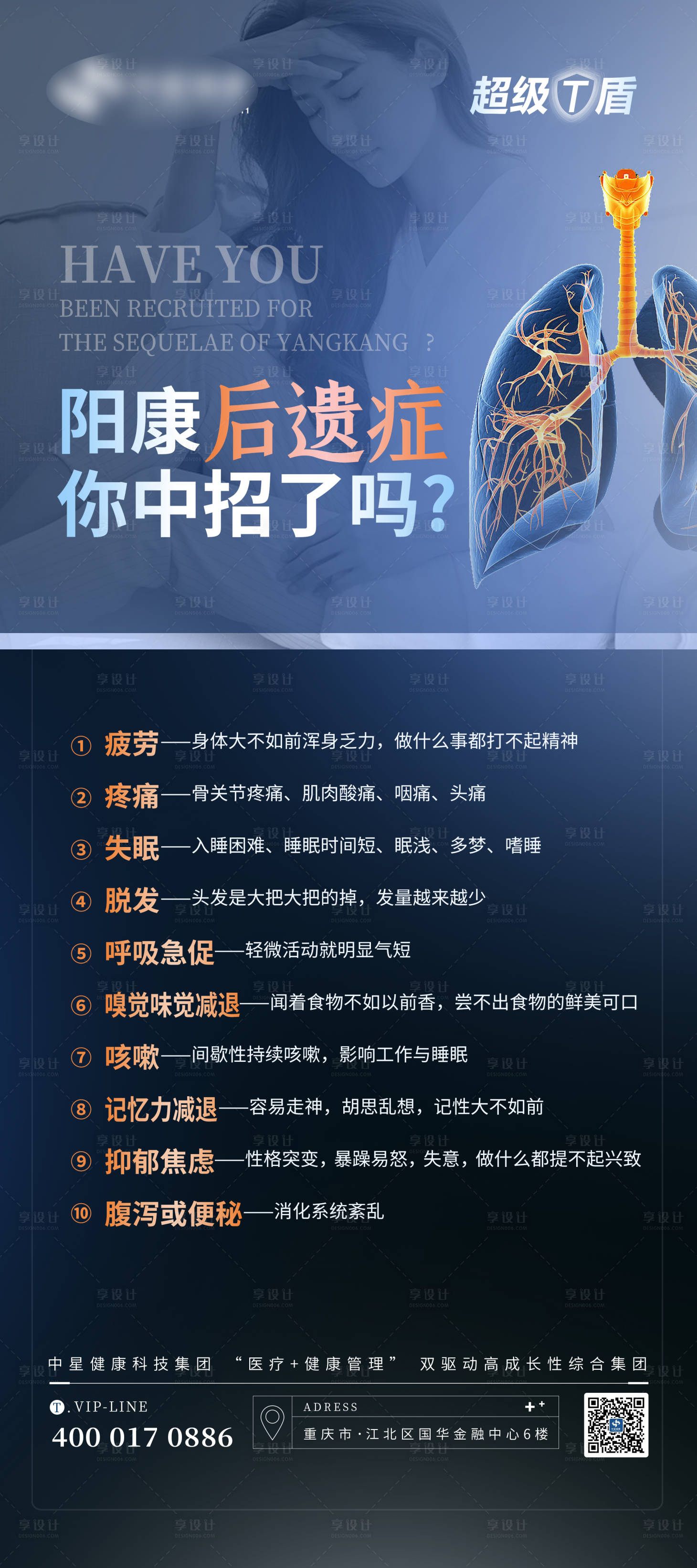 源文件下載【享設計】搜索編號：93010015223737989【陽康后遺癥肺修復健康醫療海報】