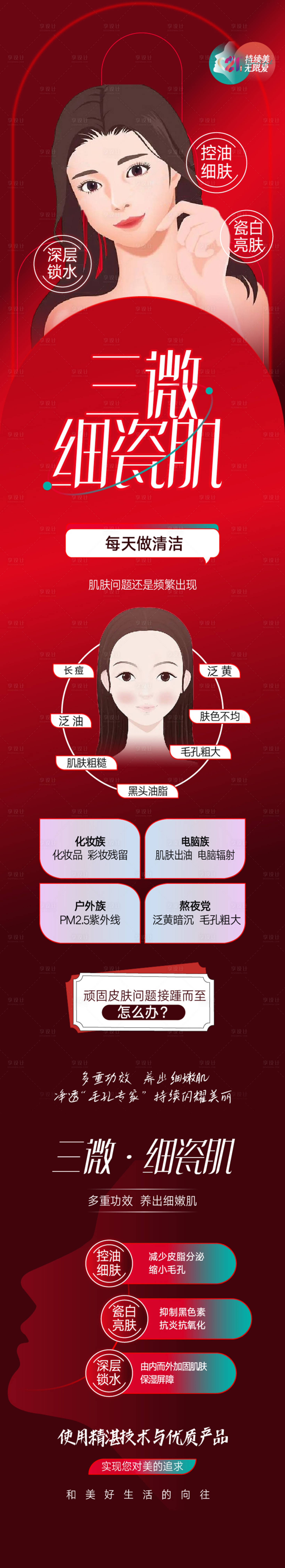 源文件下载【享设计】搜索编号：77400015294198193【皮肤美容海报长图】