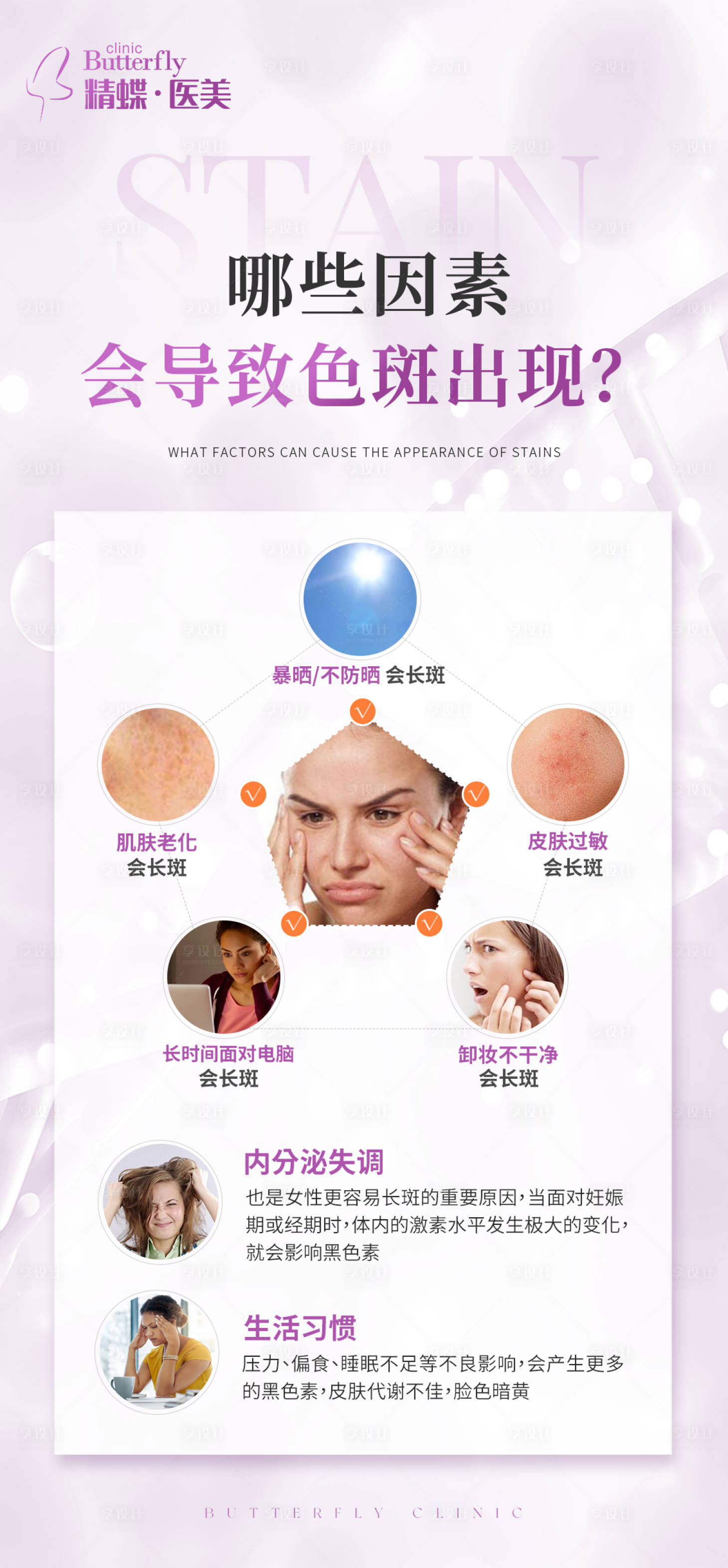 源文件下载【医美色斑科普日签简约海报】编号：53480015576228802