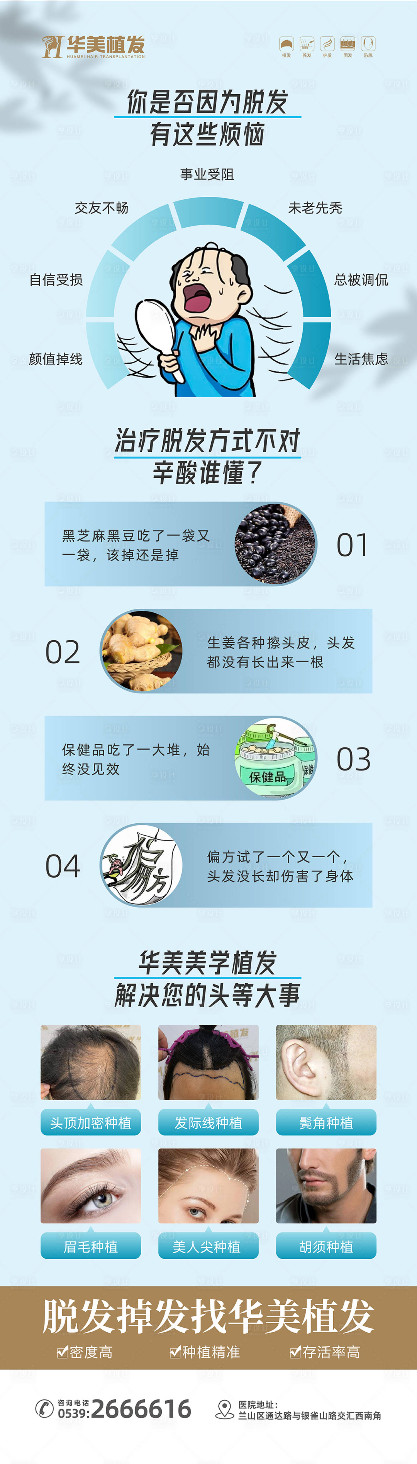 源文件下載【享設計】搜索編號：80930015433774093【你是否因為脫發有這些困擾植發海報】