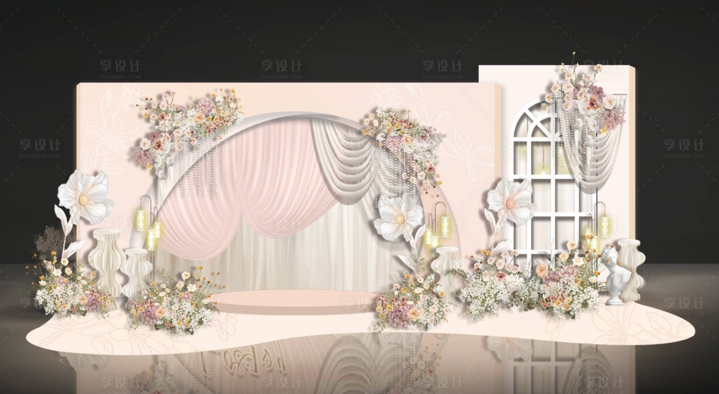 源文件下載【享設計】搜索編號：12150015513811230【香檳小清新婚禮效果圖】