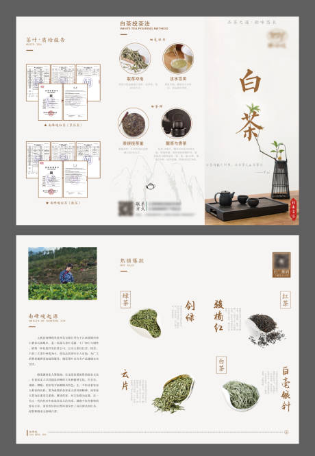 源文件下载【享设计】搜索编号：52820015747278338【白茶三折页】