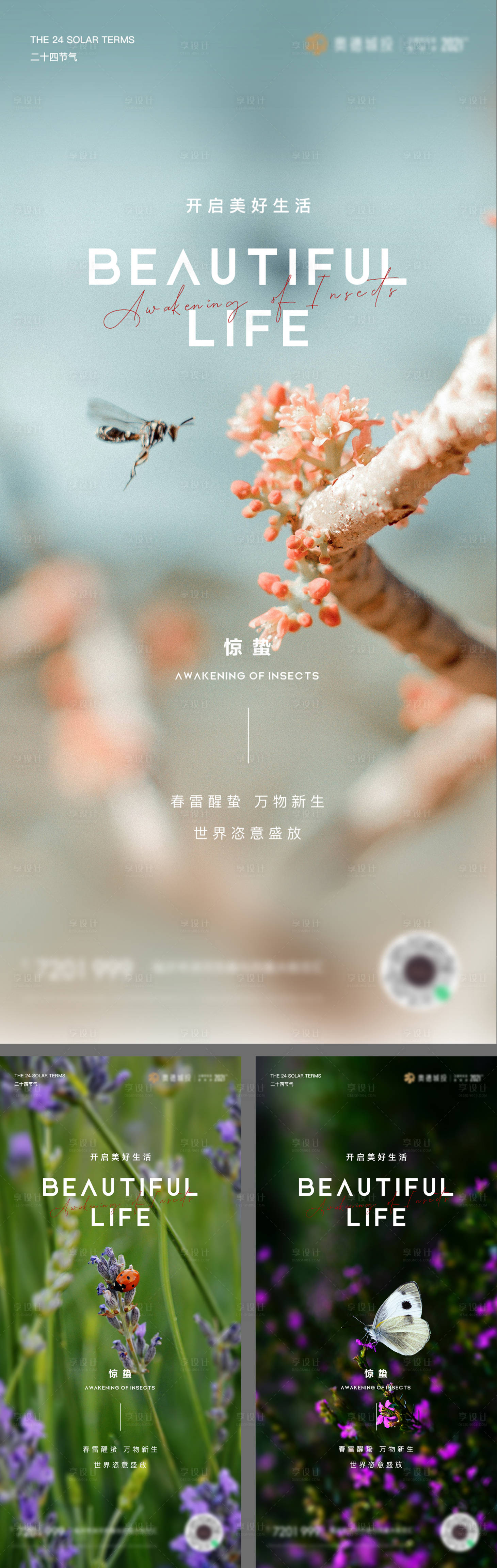 源文件下載【享設計】搜索編號：81250015098928585【簡約大氣驚蟄系列海報】