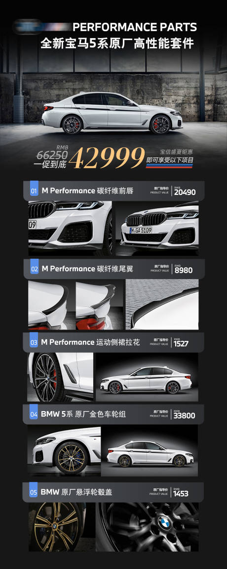 BMW 5系高性能套件海报-源文件【享设计】