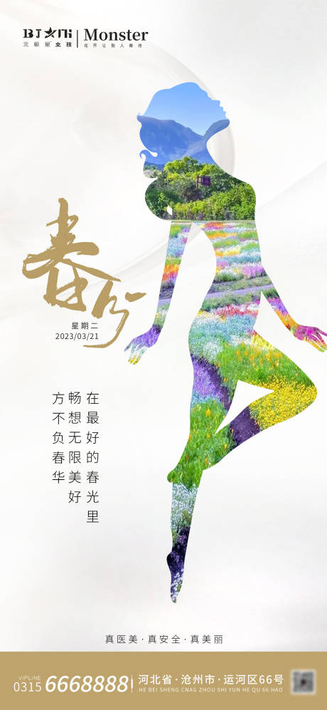源文件下载【医美春分节气海报】编号：53290015446446826
