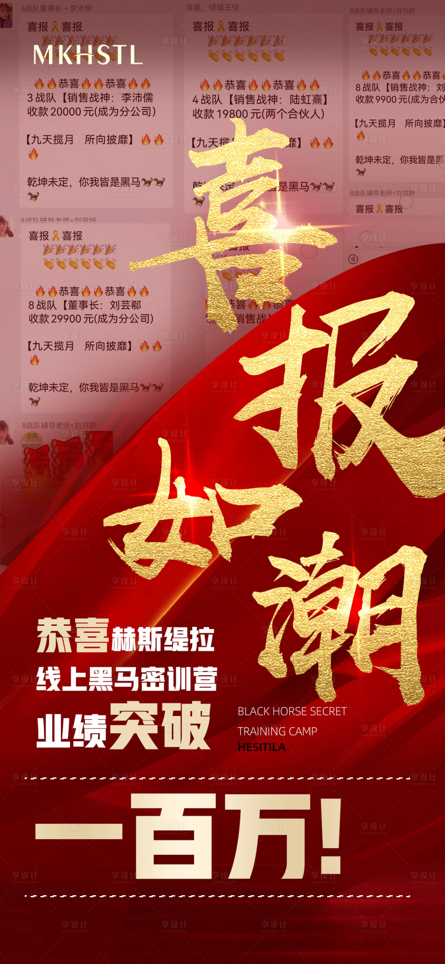 源文件下载【微商高端大气红色战报喜报海报】编号：25590015592836304