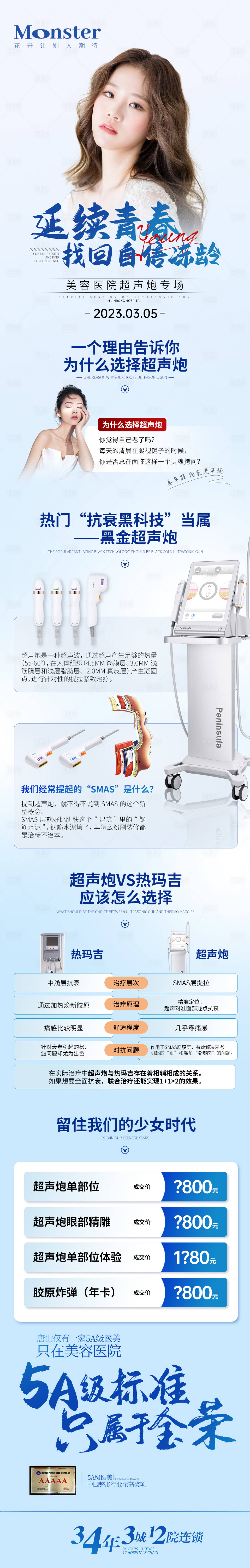 源文件下載【享設計】搜索編號：35710015261829053【醫美超聲炮長圖專題設計】