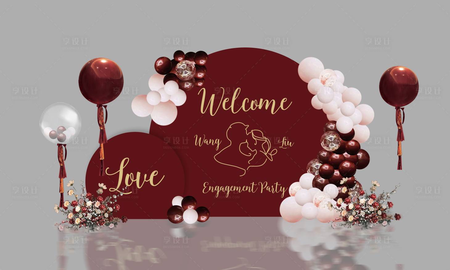 源文件下載【享設計】搜索編號：81670015577901850【訂婚結婚壽宴元旦慶典活動堆頭美陳】