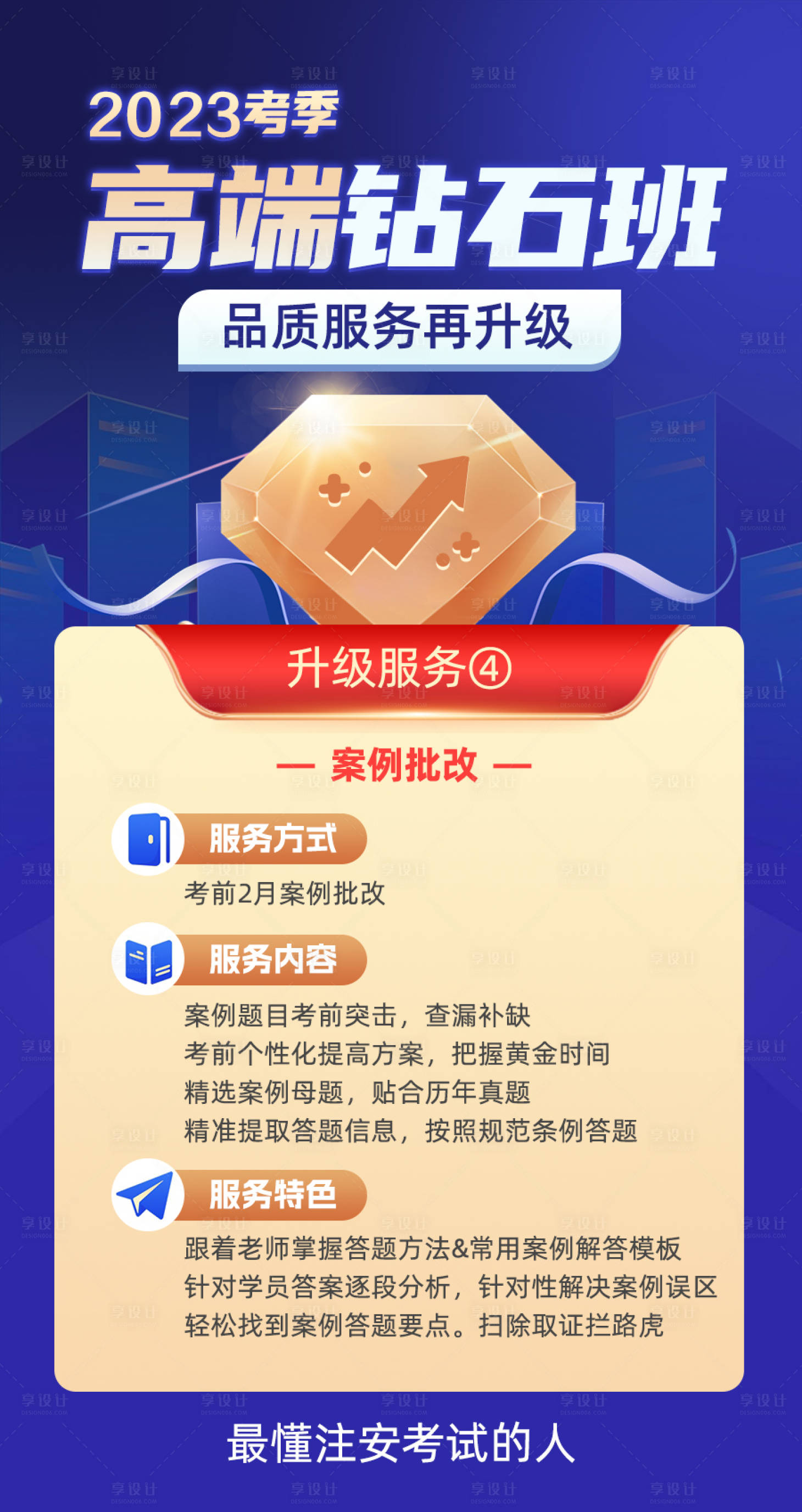 源文件下载【享设计】搜索编号：31570015570878118【教育取证蓝金高端钻石班升级海报】
