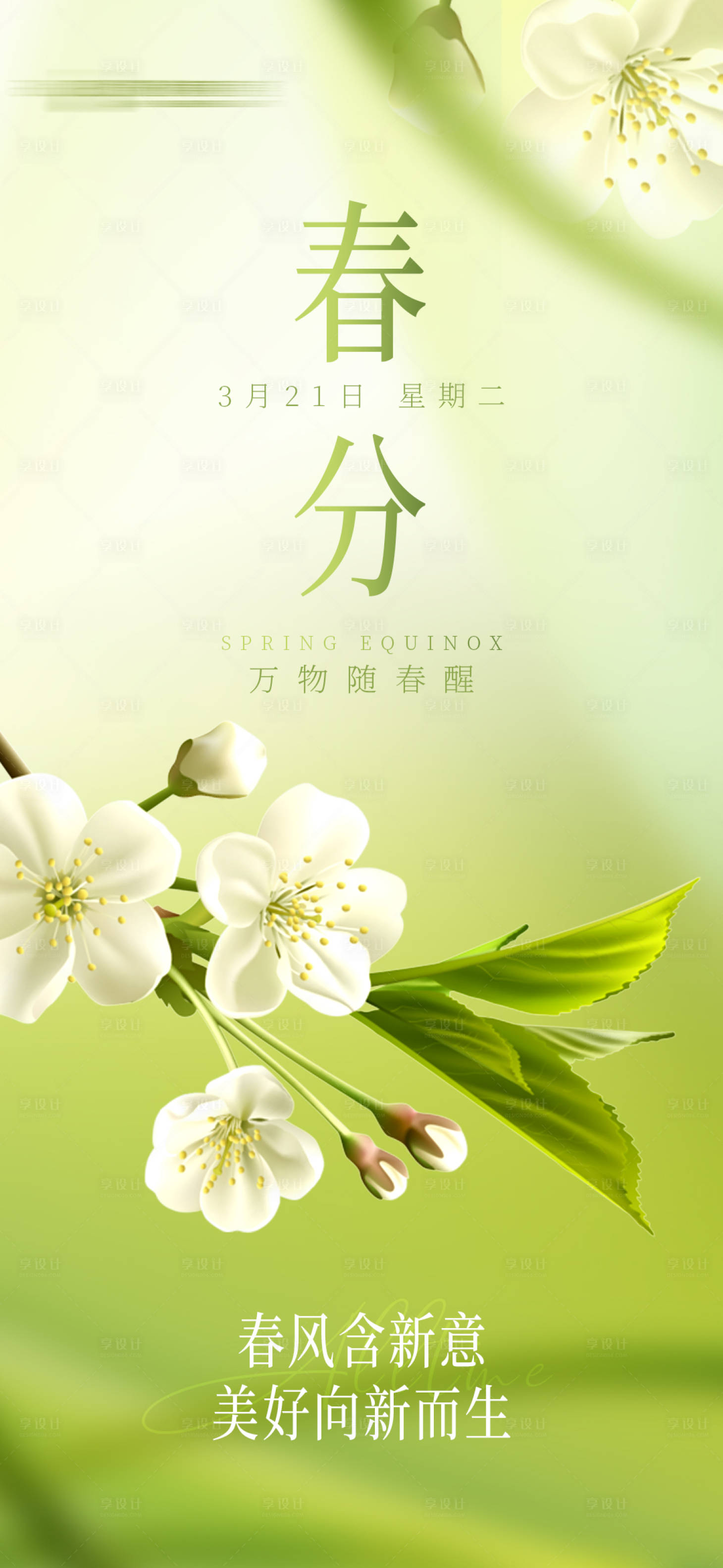 源文件下載【享設計】搜索編號：59560015484179519【二十四節氣春分海報】
