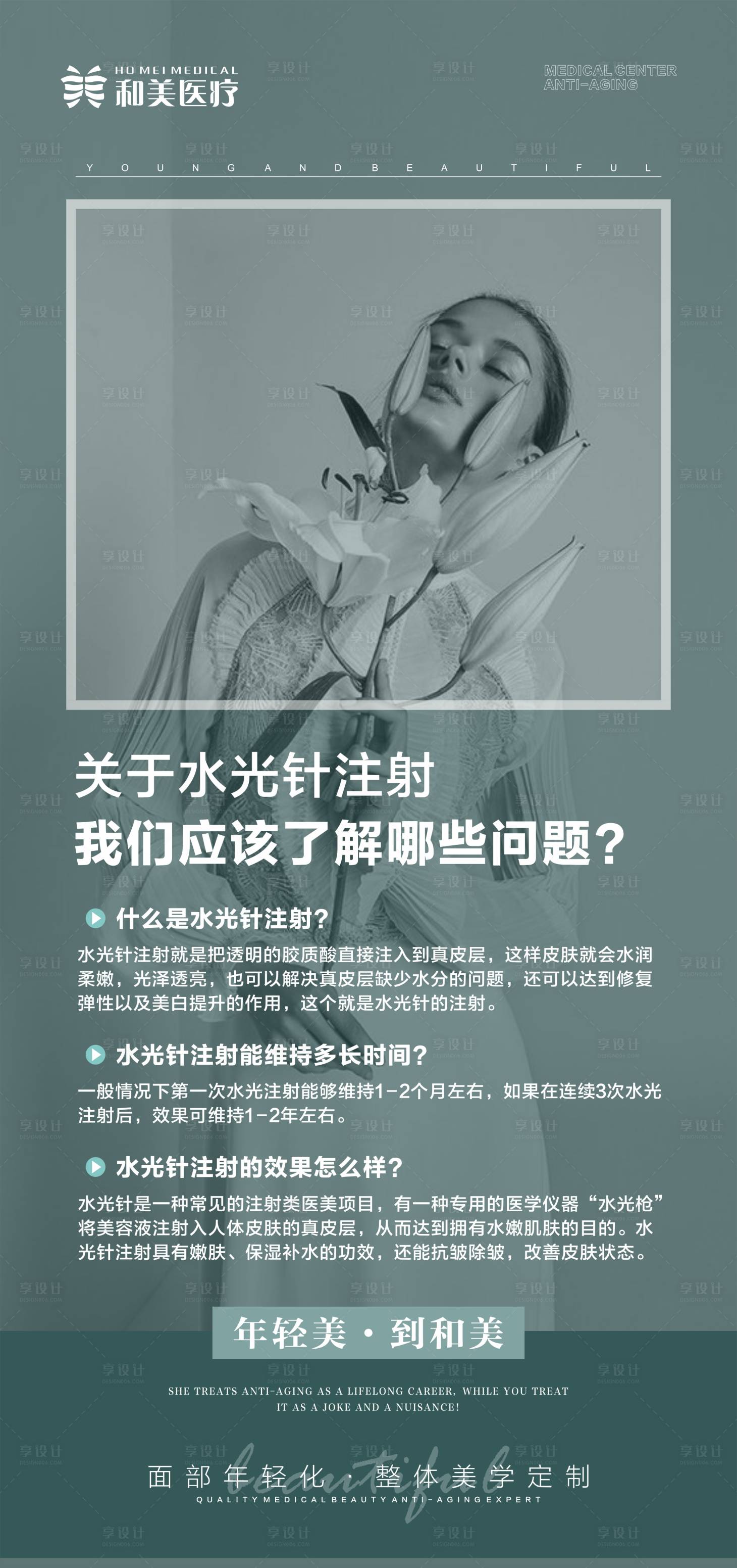 源文件下载【享设计】搜索编号：23220015629352467【关于水光针科普海报】