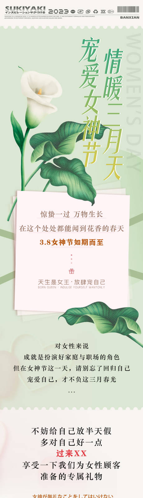 3.8女神节促销长图
