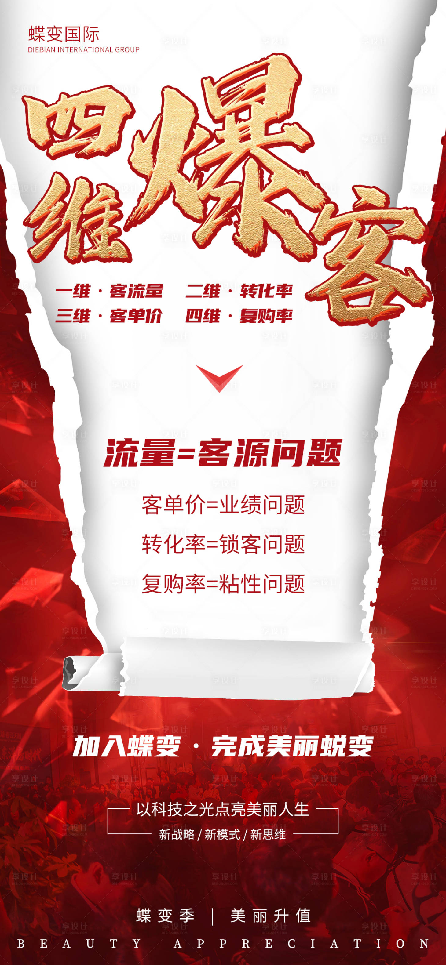 源文件下載【享設計】搜索編號：24820015764862493【醫(yī)美四維爆客營銷推廣紅金美容拓客】