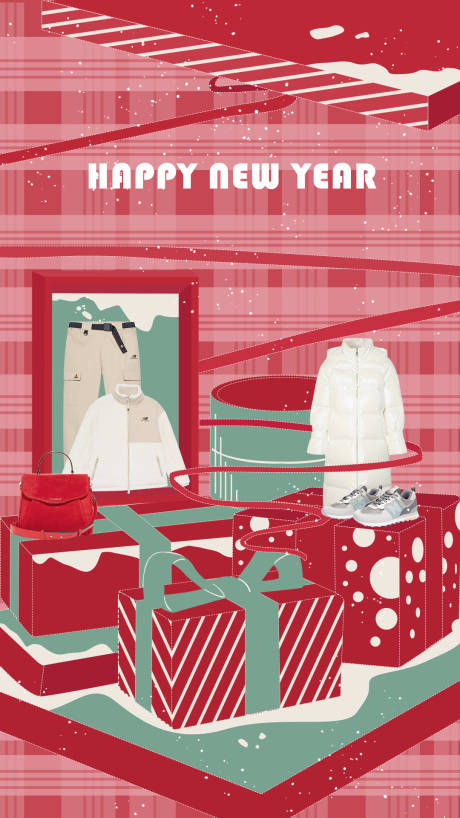 源文件下载【新年时装扁平插画海报】编号：82130015646624795