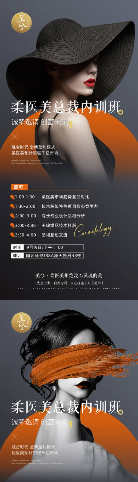 源文件下载【医美培训班招商流程活动系列海报】编号：65230015590289321