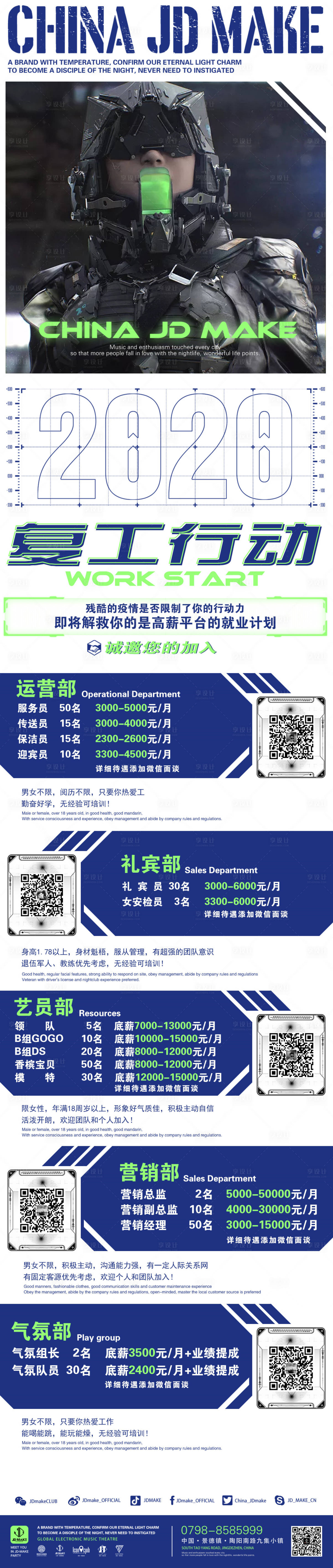 源文件下载【享设计】搜索编号：85930015358522361【酒吧夜店招聘招募长图海报】