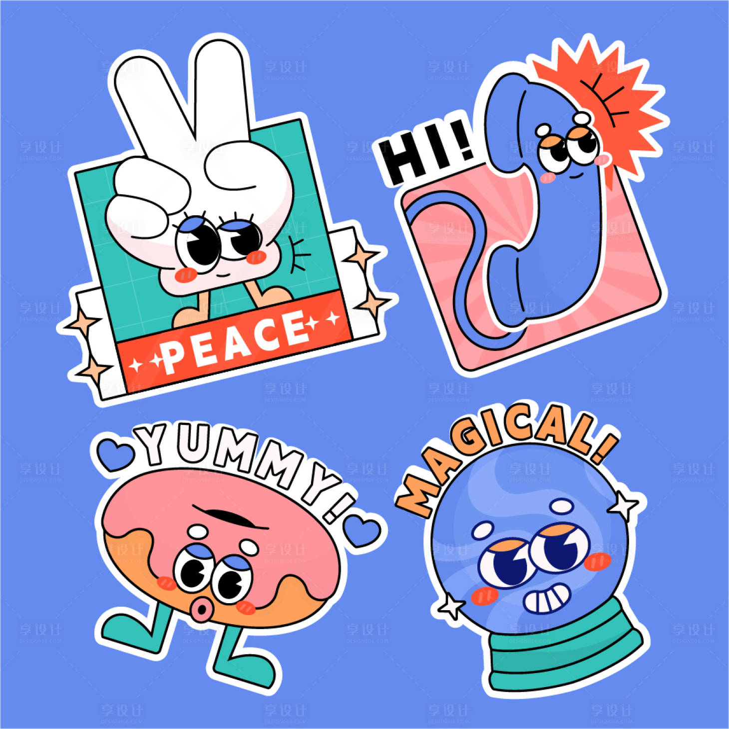 源文件下载【享设计】搜索编号：93480015298398107【手举牌贴纸】