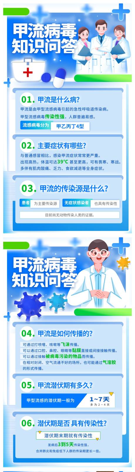 源文件下载【甲流问答系列海报】编号：96390015314064883