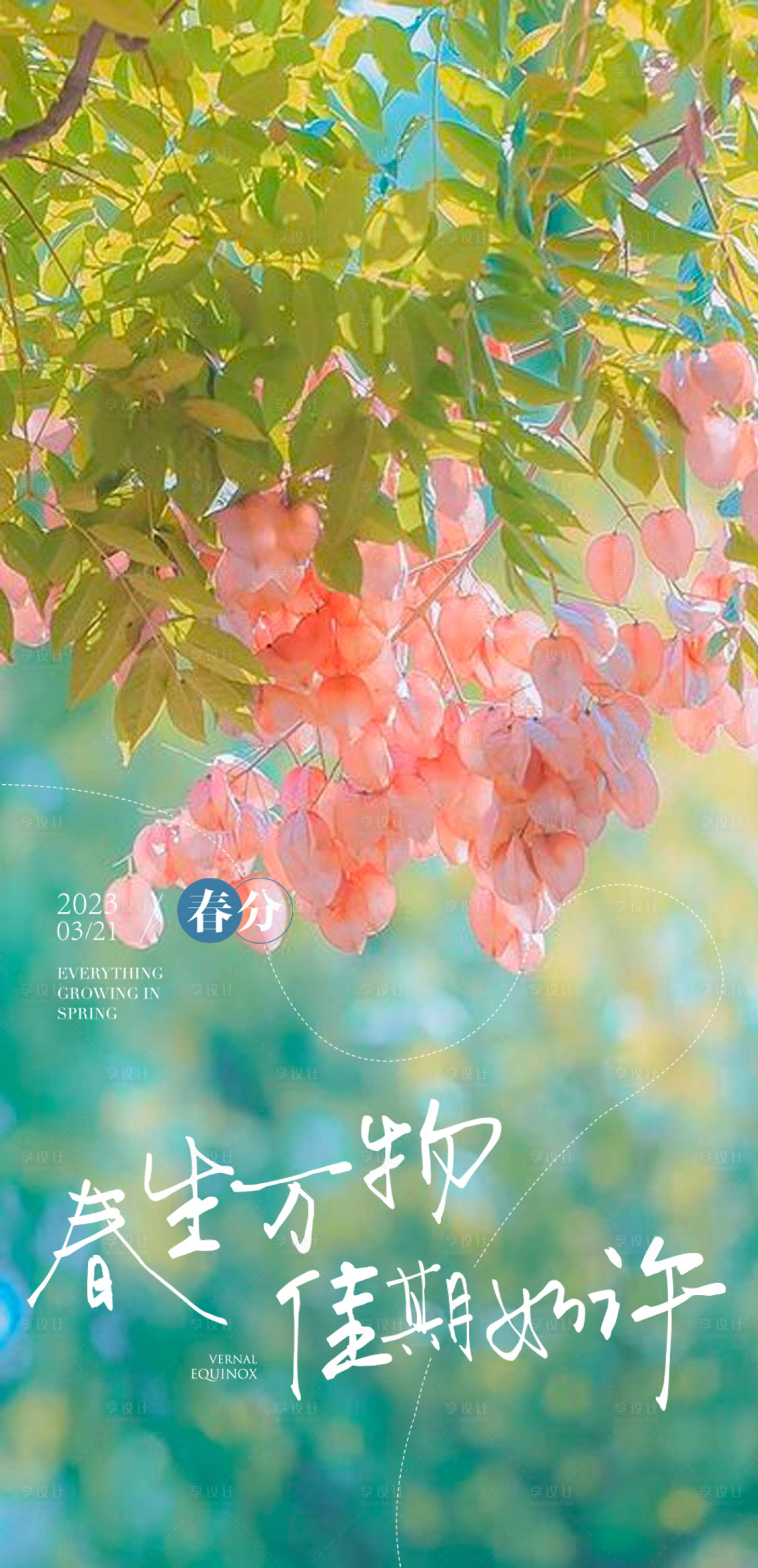 源文件下載【享設計】搜索編號：78300015627424630【夏至春分節氣花朵海報】
