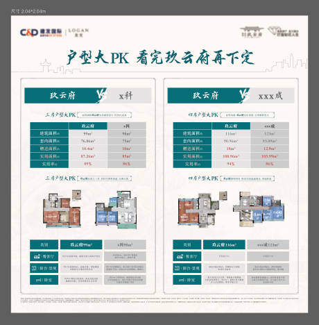 源文件下载【户型对比展架】编号：92570015179074811