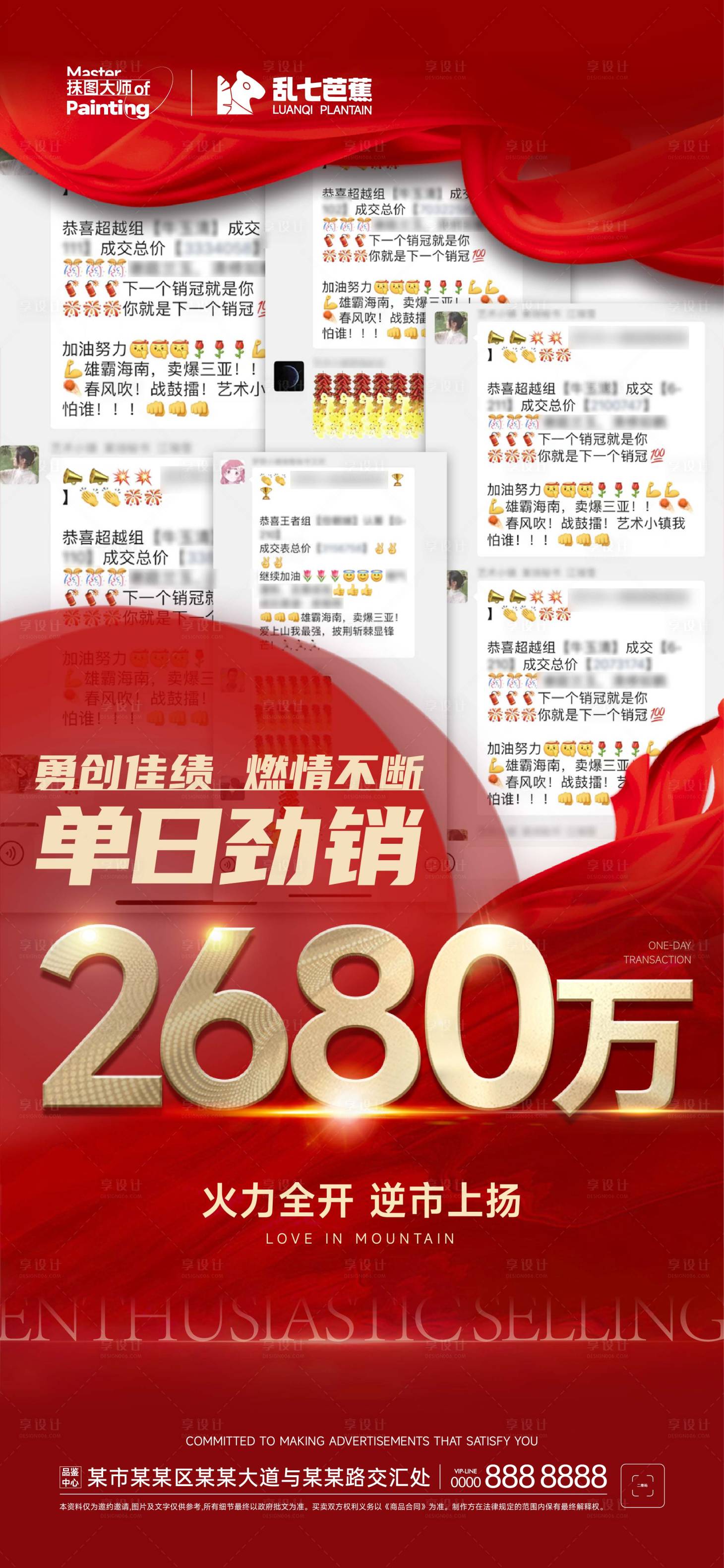 源文件下载【地产喜报红色海报】编号：18390015534117813