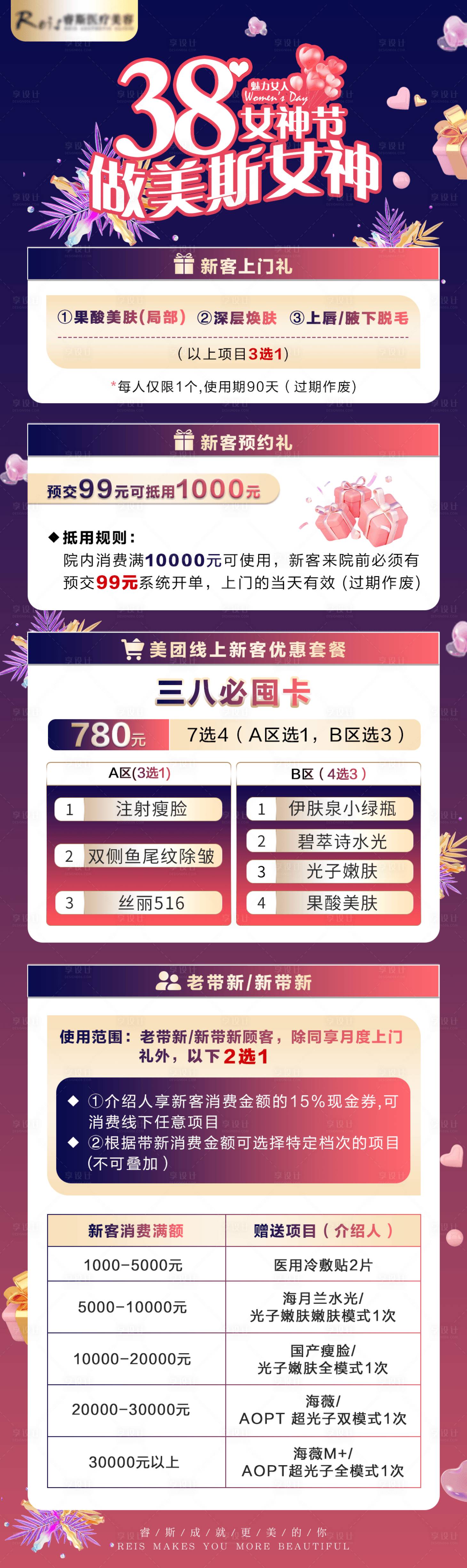 源文件下載【享設計】搜索編號：47410015584289835【醫美38女神節節活動長圖】