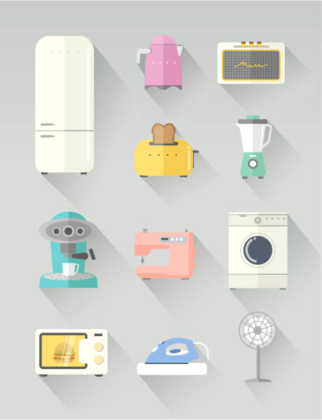 源文件下载【享设计】搜索编号：58340015056325425【家用电器日常生活电子设备UI图标】