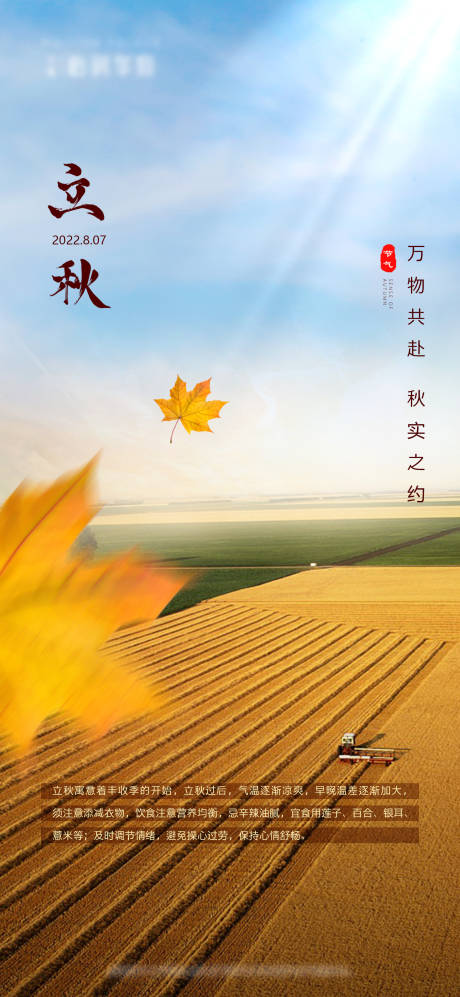 源文件下载【立秋节气海报】编号：60540015489885114