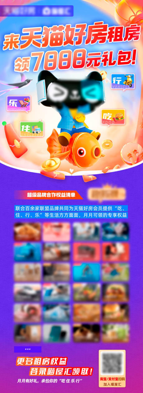 源文件下载【租房权益活动礼品长图海报】编号：53560015124706545