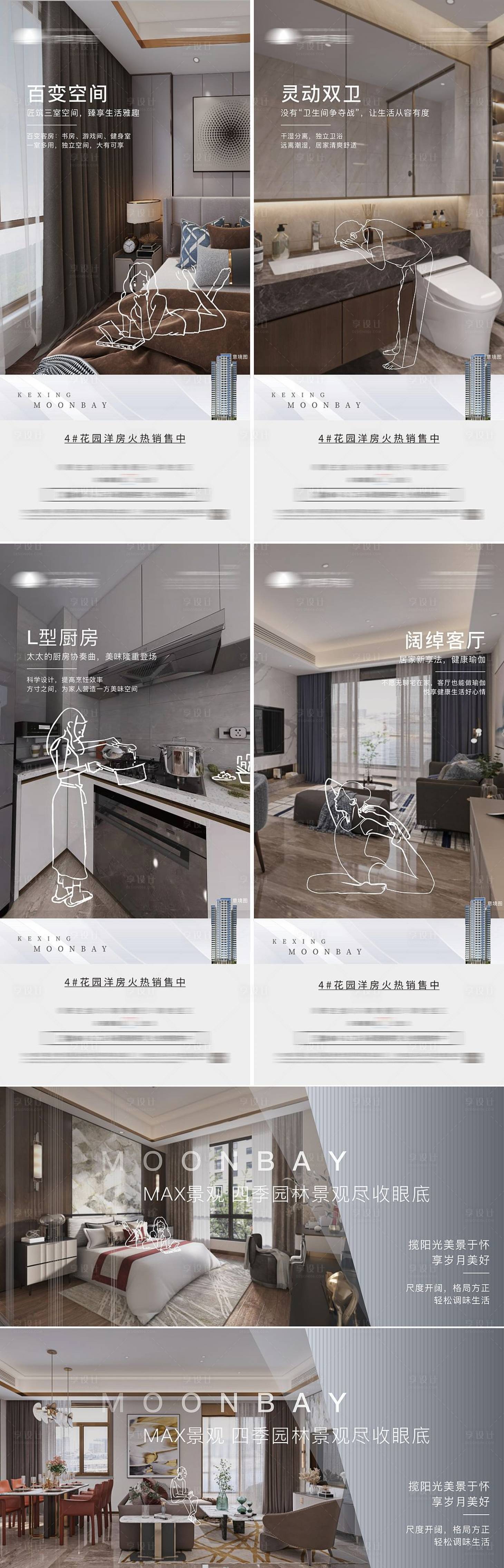 源文件下载【地产户型价值点系列海报】编号：29390015491689324