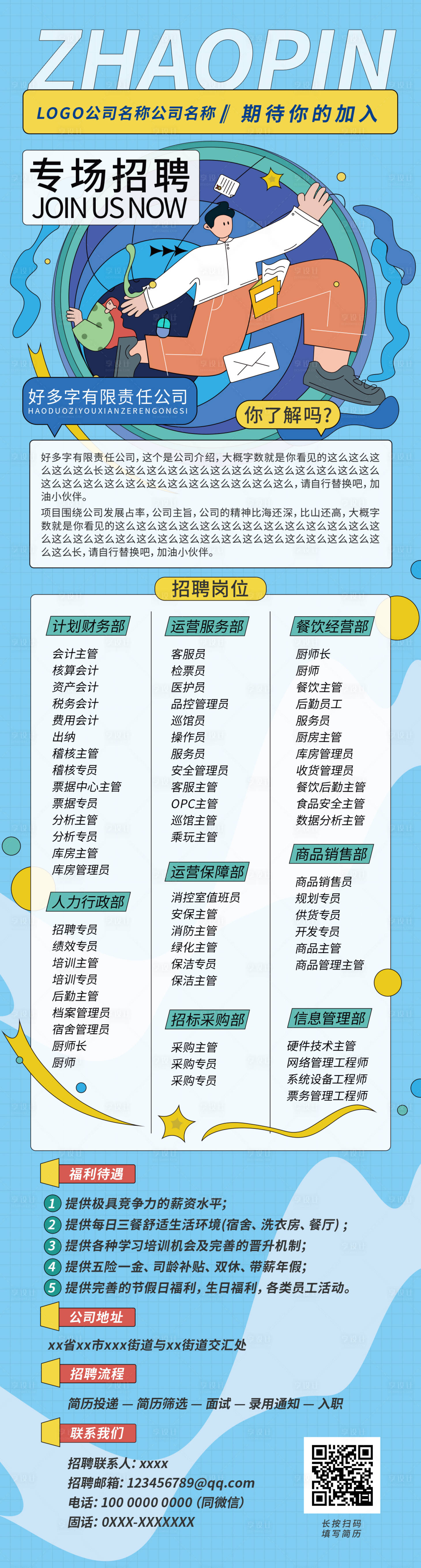 源文件下载【校园招聘专场插画长图海报】编号：27090015279258019