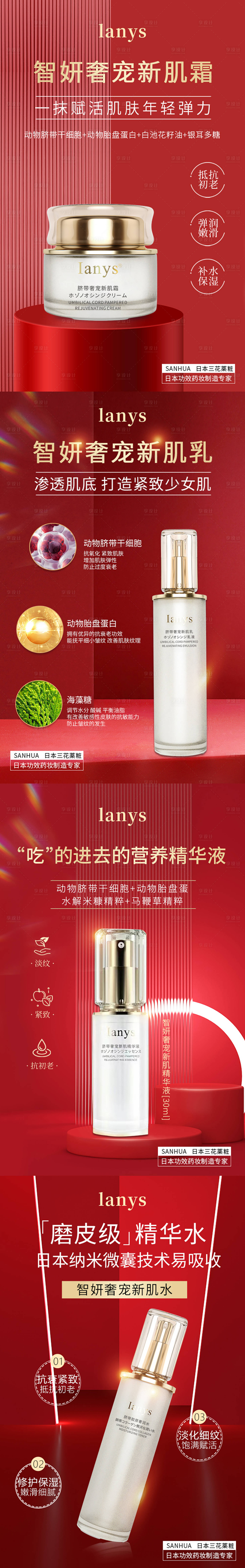 源文件下载【水乳精华护肤宣传系列海报】编号：14280015620529172
