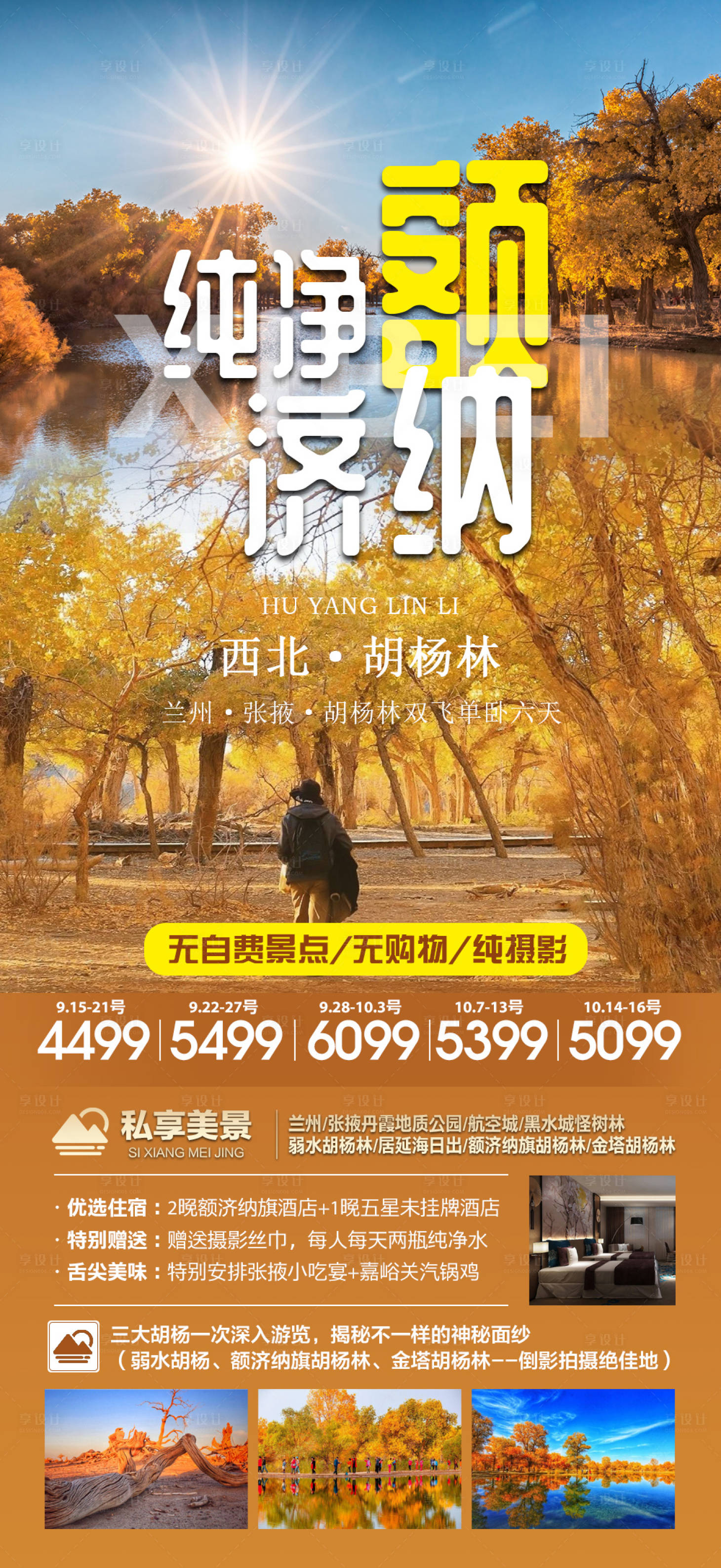 源文件下載【西北胡楊林額濟納旅游海報廣告】編號：46970015713807588