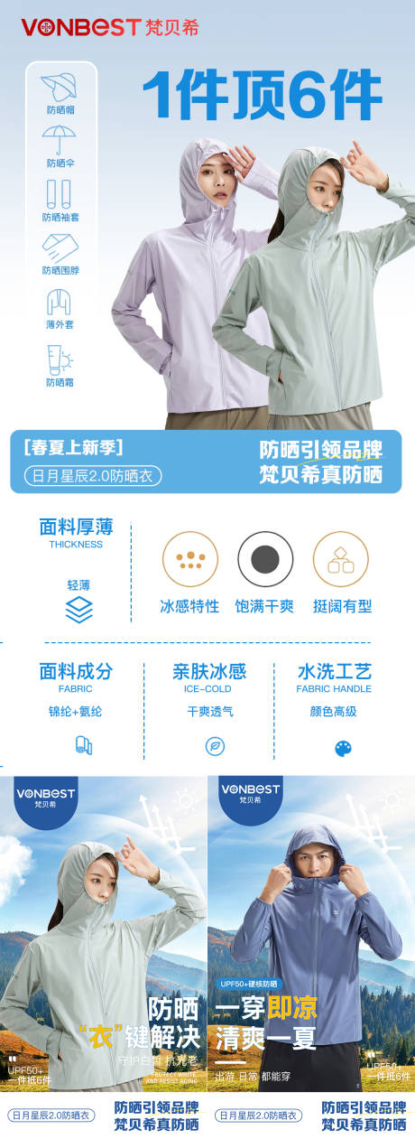 源文件下载【享设计】搜索编号：91270015281122099【防晒衣宣传系列海报】