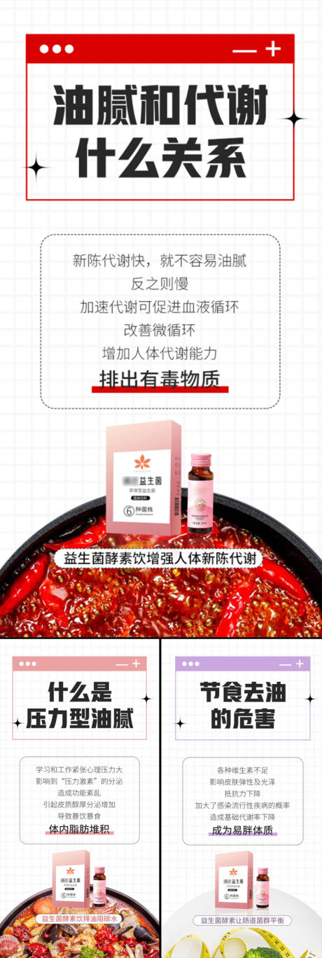 源文件下载【益生菌酵素减肥轻体大餐危害微商海报】编号：98160015689018239