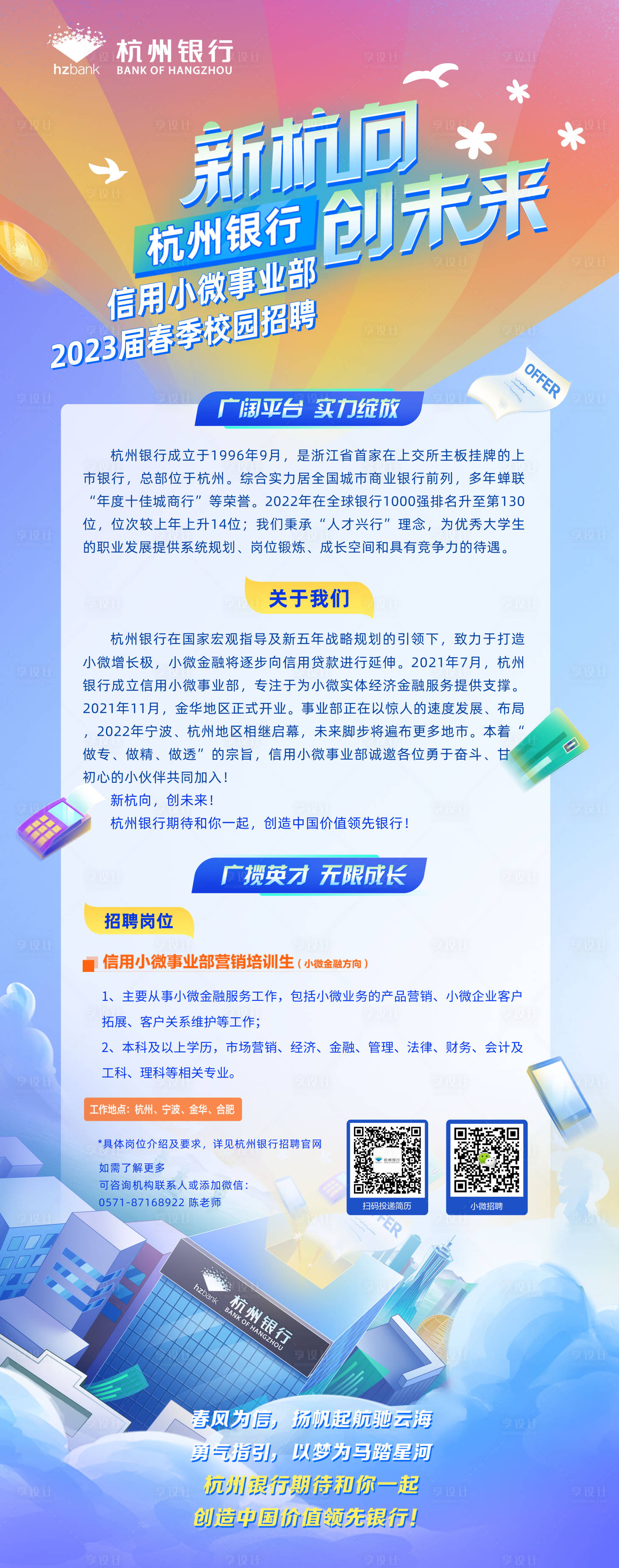 源文件下载【银行招聘长图】编号：56630015386393748