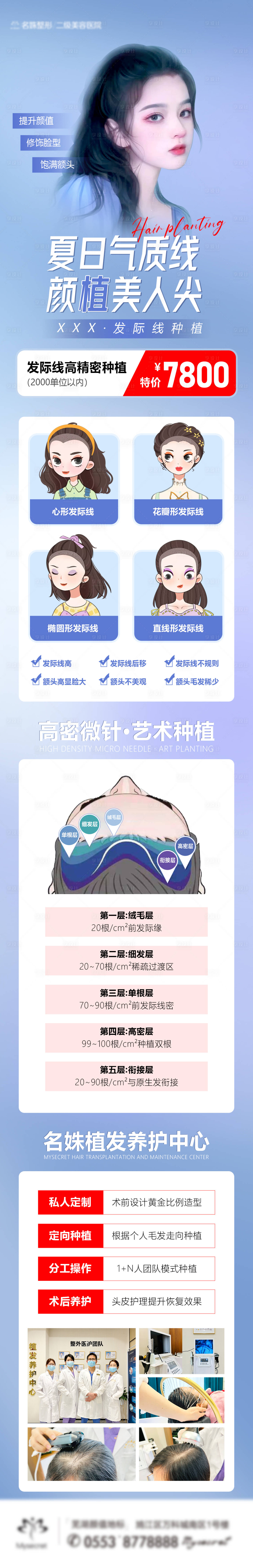 源文件下载【享设计】搜索编号：20050015303641255【夏季植发海报长图】