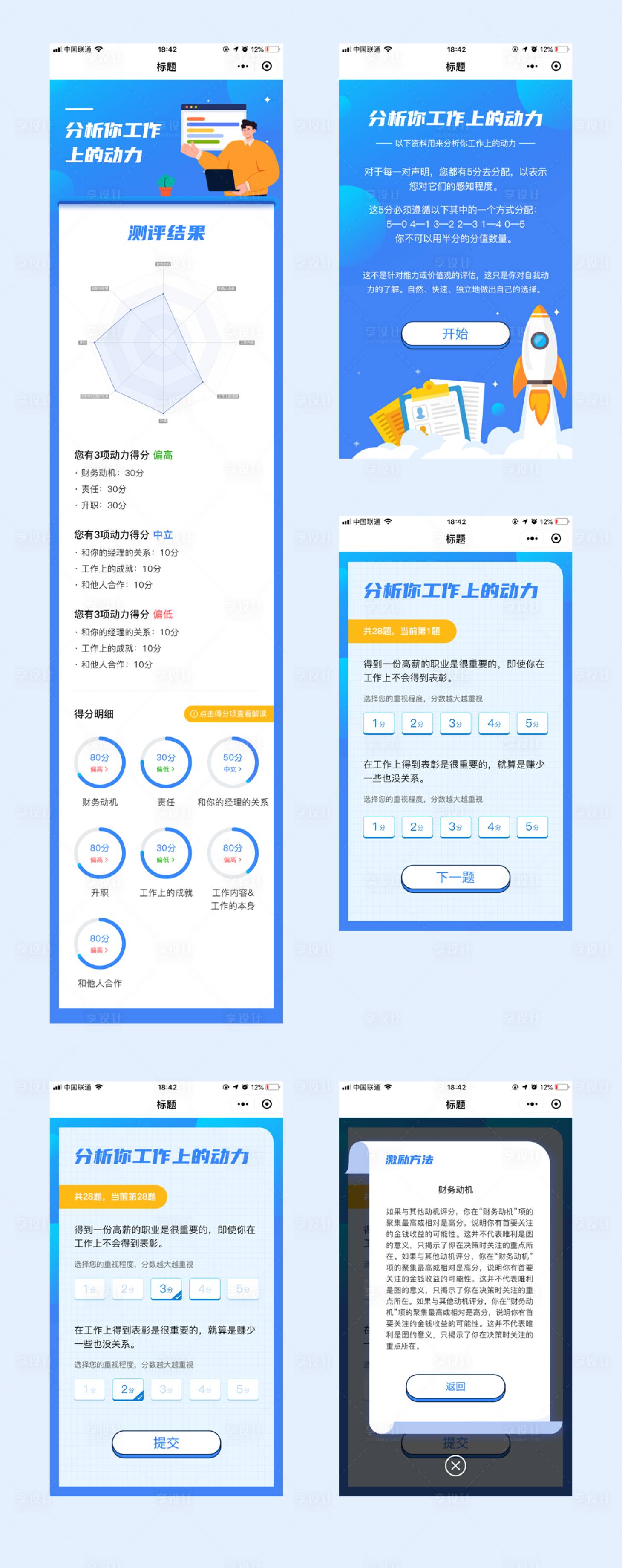 源文件下载【手绘简约风创意问卷调查测评结果页H5】编号：60030016083455579