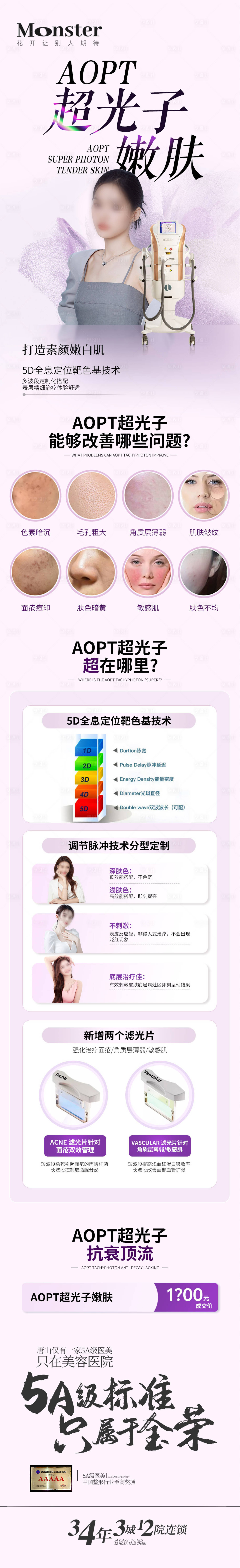 源文件下载【享设计】搜索编号：32950015855411943【医美超光子嫩肤专题长图】