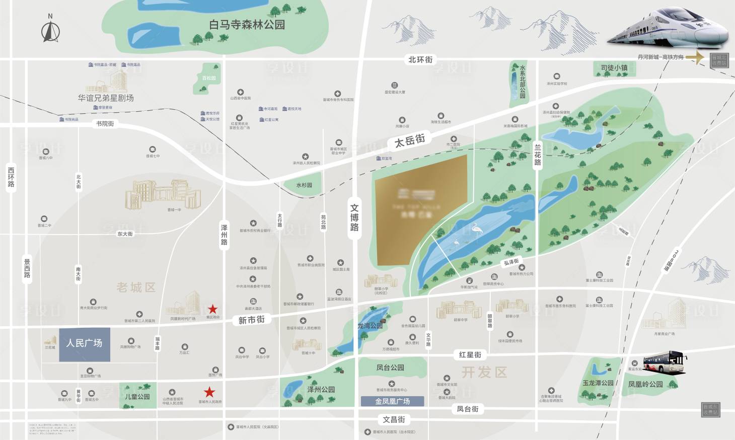 源文件下载【享设计】搜索编号：12450015818187258【地产中式区位图（EPS用AI打开）】