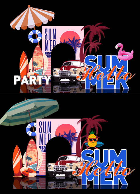 源文件下载【复古夏日沙滩派对】编号：46840016179359757