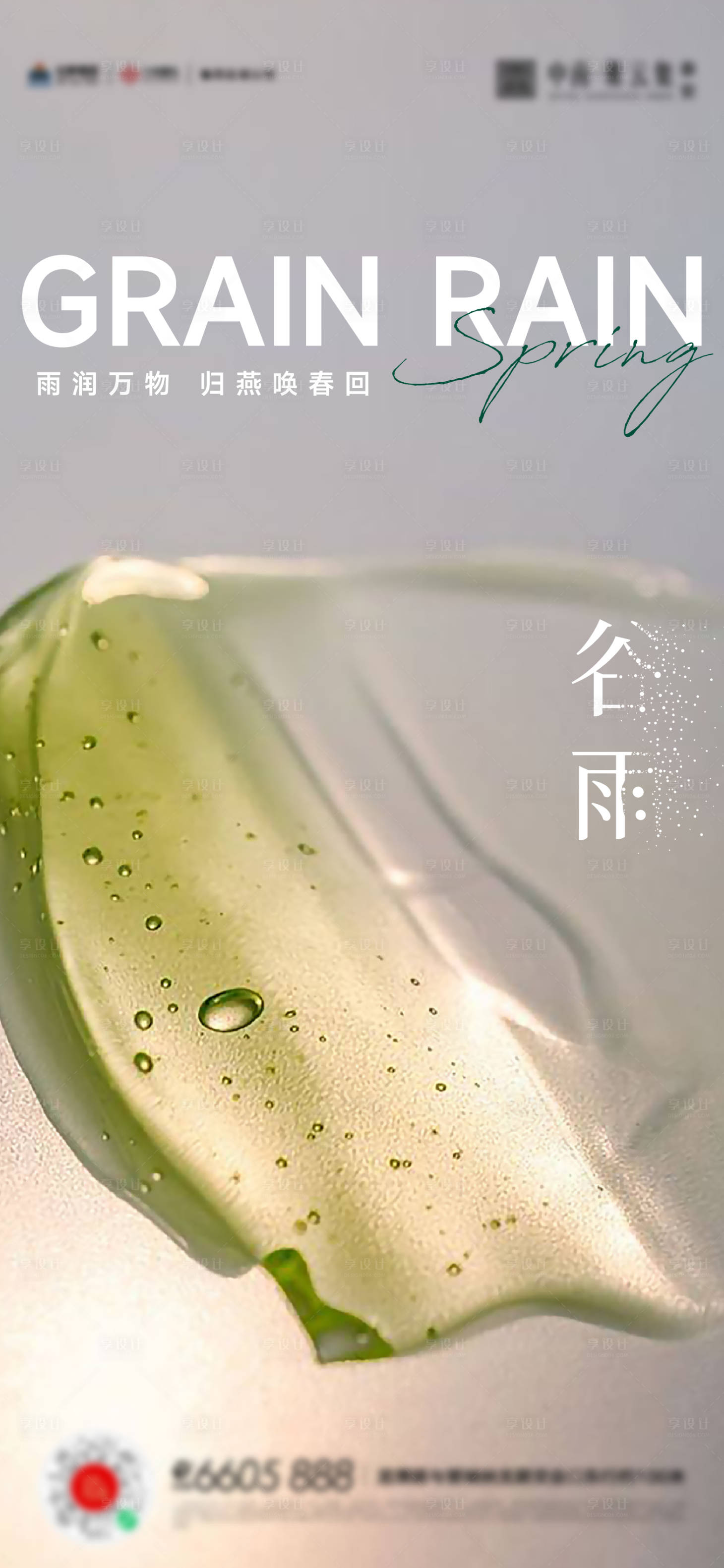 源文件下载【享设计】搜索编号：29880016050616014【谷雨节气系列海报】