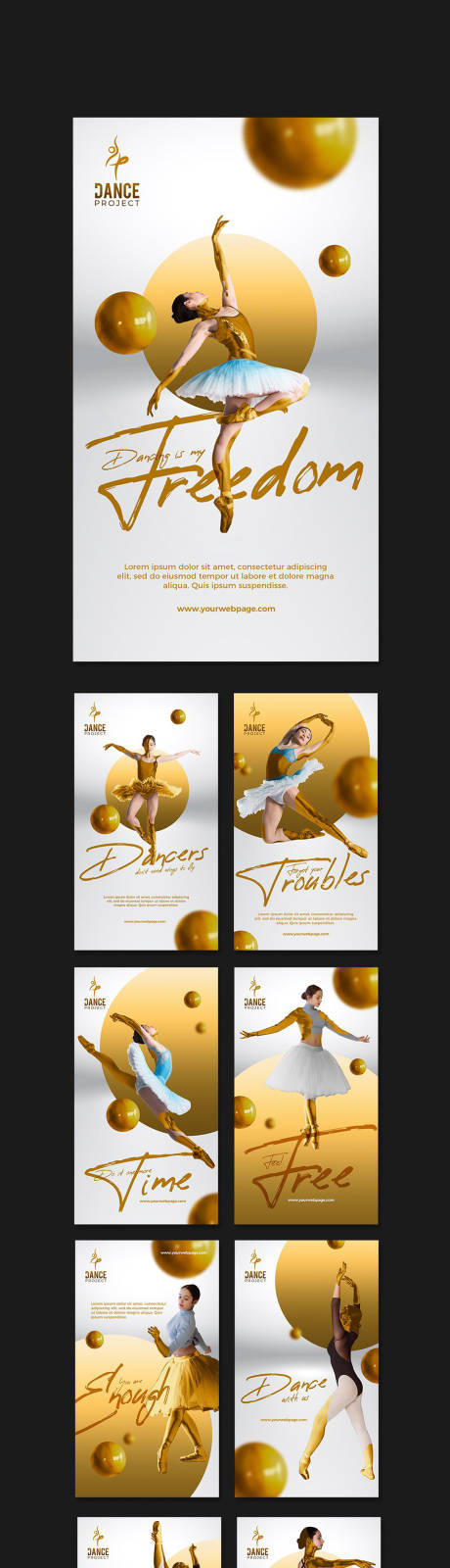 编号：20230417165322023【享设计】源文件下载-时尚金色芭蕾舞蹈运动艺术海报