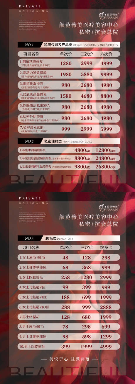 源文件下载【医美皮肤管理价目表】编号：36420016249557224