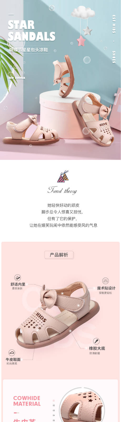 源文件下载【夏季儿童蝴蝶结可爱凉鞋详情】编号：69910015992145397