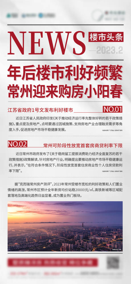源文件下载【地产政策利好楼市新闻海报 】编号：20230407105258150