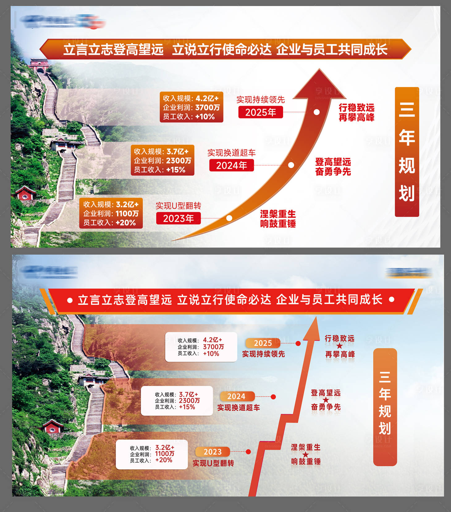 源文件下载【企业文化三年规划海报展板】编号：20230409190331547