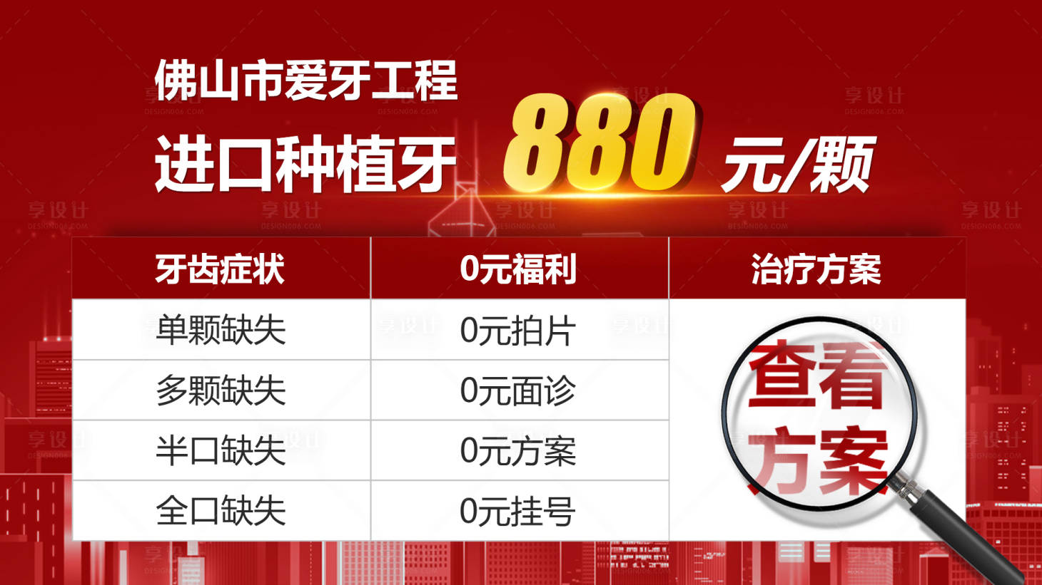 源文件下载【享设计】搜索编号：44800016380382853【种植牙海报】
