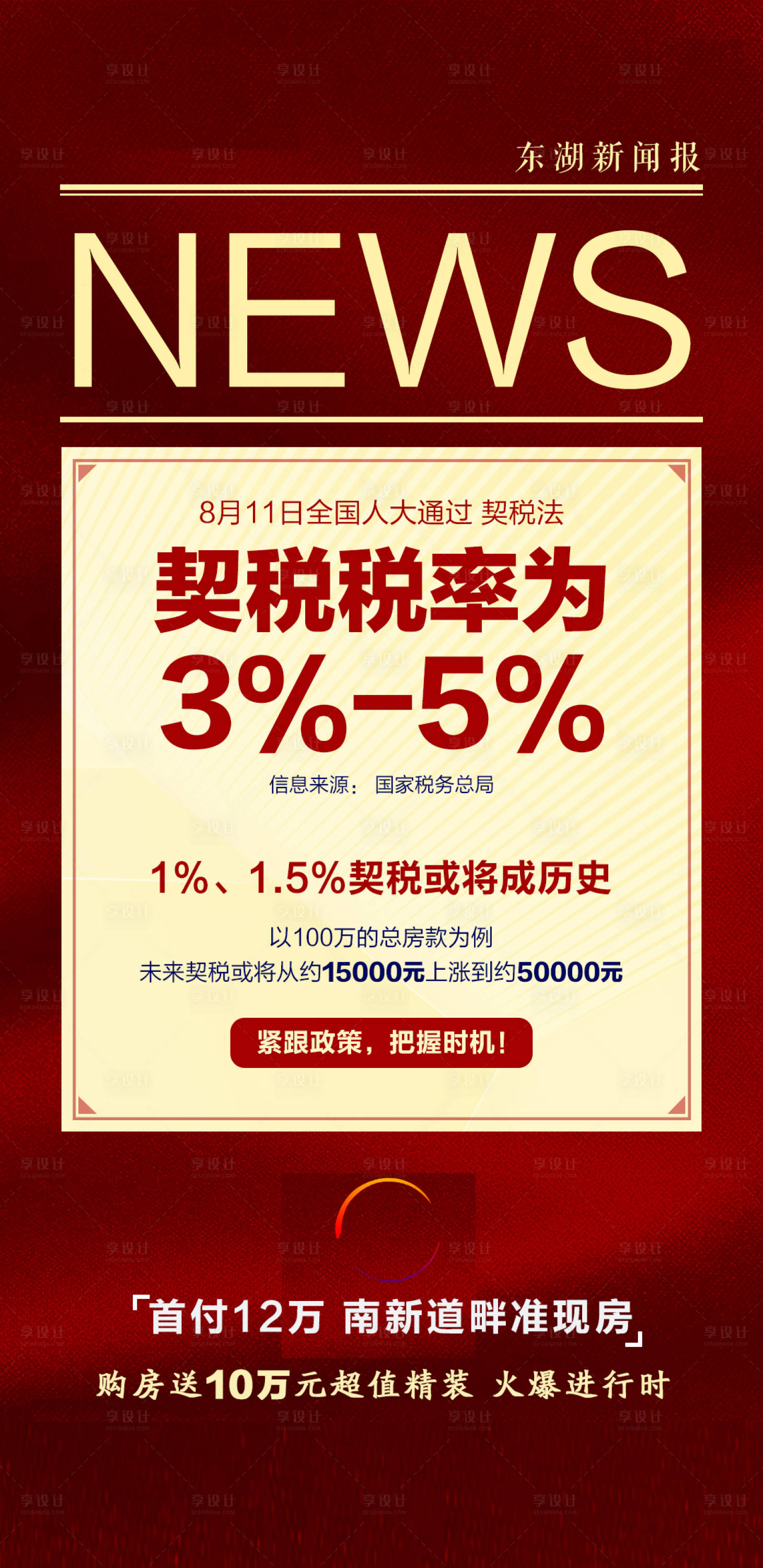 源文件下載【享設(shè)計(jì)】搜索編號(hào)：55770015879485653【地產(chǎn)政策契稅海報(bào)】